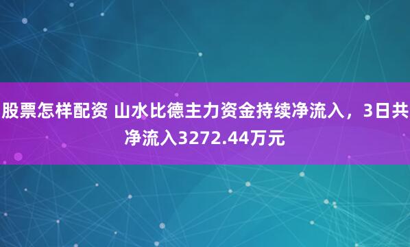 股票怎样配资 山水比德主力资金持续净流入，3日共净流入3272.44万元